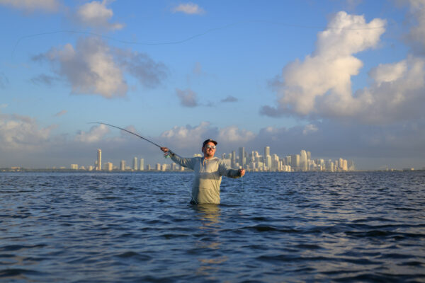 Photo by Jason Gulley/Wildpath. Artist and fly fisherman Magnus Sodamin fishes the seagrass beds around Miami several times per week.